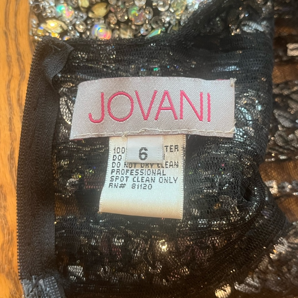 LAST CALL Vintage Jovani Rhinestone Beaded Sheer Halter Top Size 6 Iridescent - Picture 8 of 12